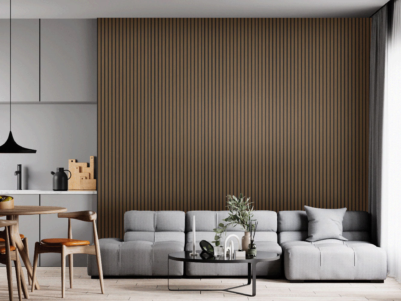 Walnut JK - Premium Acoustic Panel (240x60cm)